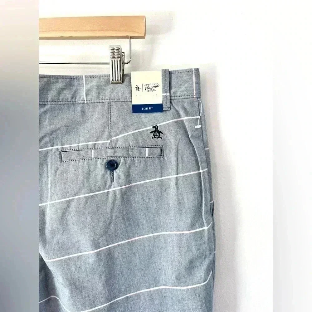 Penguin‎ Slim Fit Gray with Pink Stripes 8